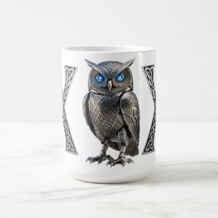 Keltischer mechanischer silberner Steampunk-Vogel Kaffeetasse