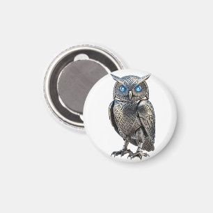 Keltischer mechanischer silberner Steampunk-Vogel Magnet