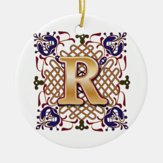 Keltischer Monogramm-Buchstabe R Keramikornament