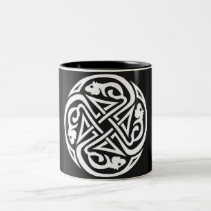 Keltischer Ratten-Kreis Zweifarbige Tasse