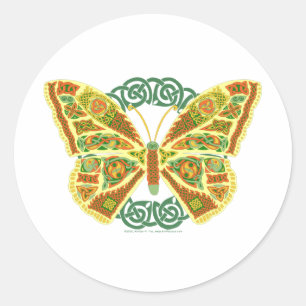 Keltischer Schmetterling Runder Aufkleber