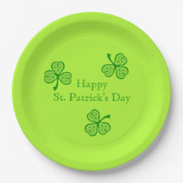 Keltischer Shamrock Frohen St. Patrick's Day Pappteller