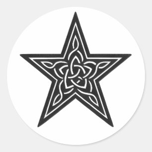 Keltischer Sternknoten – Tinten-Emblem Runder Aufkleber