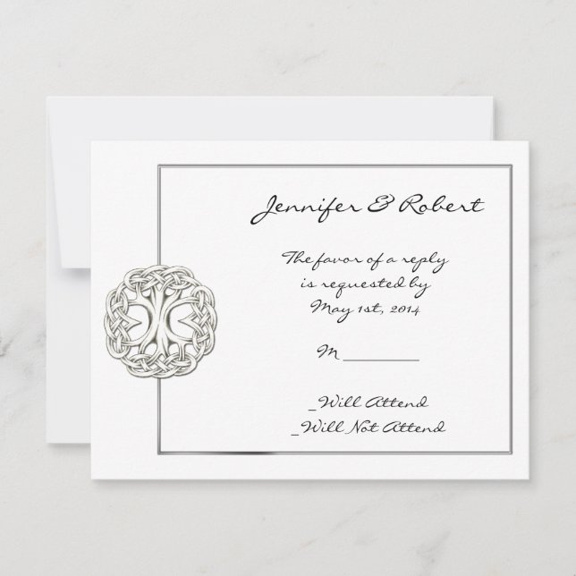 Keltischer Tree der Lebensreaktionskarte RSVP Karte (Vorderseite)