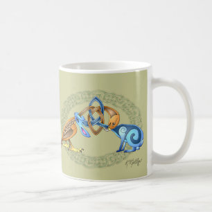 Keltischer Vogel und Hase mit Rahmen Kaffeetasse