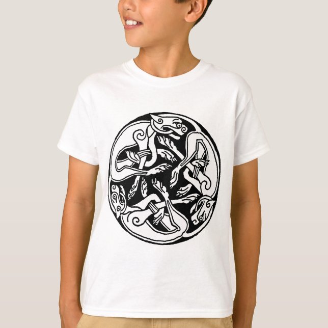 Keltischer Wolf Triskelion T-Shirt (Vorderseite)