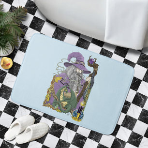 Keltischer Zauberer-Drache Fantasy Lila Badematte