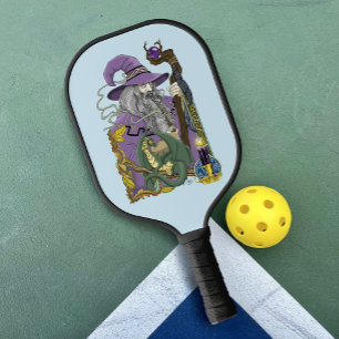 Keltischer Zauberer-Drache Fantasy Lila Pickleball Schläger