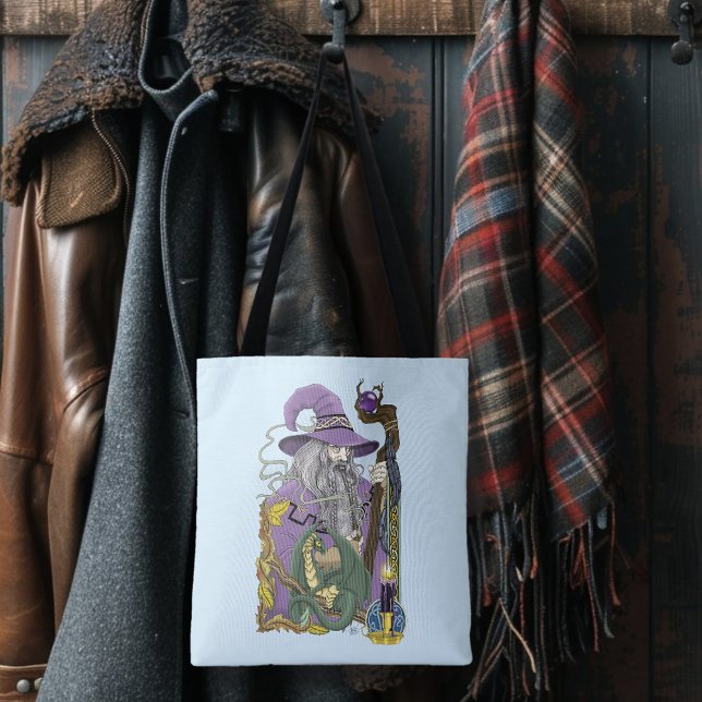 Keltischer Zauberer-Drache Fantasy Lila Tasche (Von Creator hochgeladen)