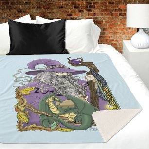 Keltischer Zauberer Drache Lila Fantasy Sherpadecke