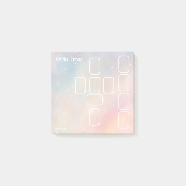 Keltisches Cross-Tarot (klein, pastellfarben) Post-it Klebezettel (Vorderseite)