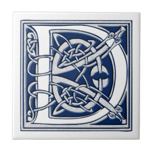 Keltisches d-Monogramm Fliese