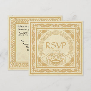 Keltisches Design mit Claddagh-Hochzeit RSVP Einladung