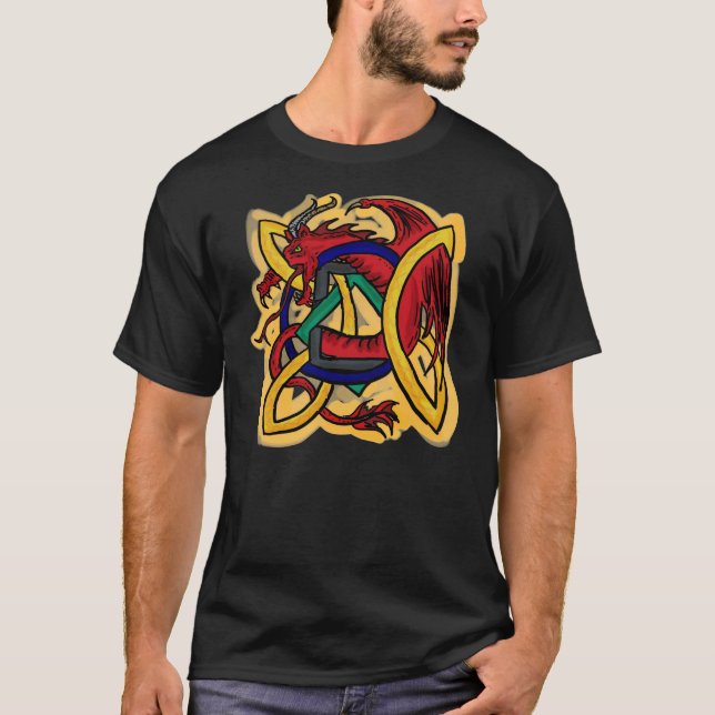 Keltisches Drache-Typt-stück T-Shirt (Vorderseite)