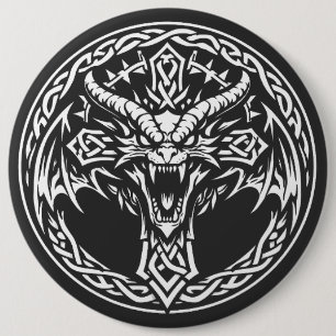 Keltisches Drachen-Emblem von BurnsInHell Button