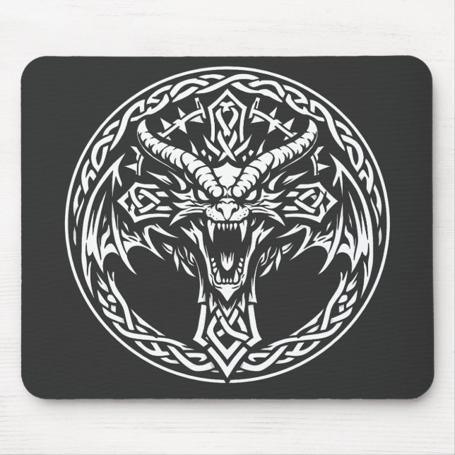 Keltisches Drachen-Emblem von BurnsInHell Mousepad (Vorne)