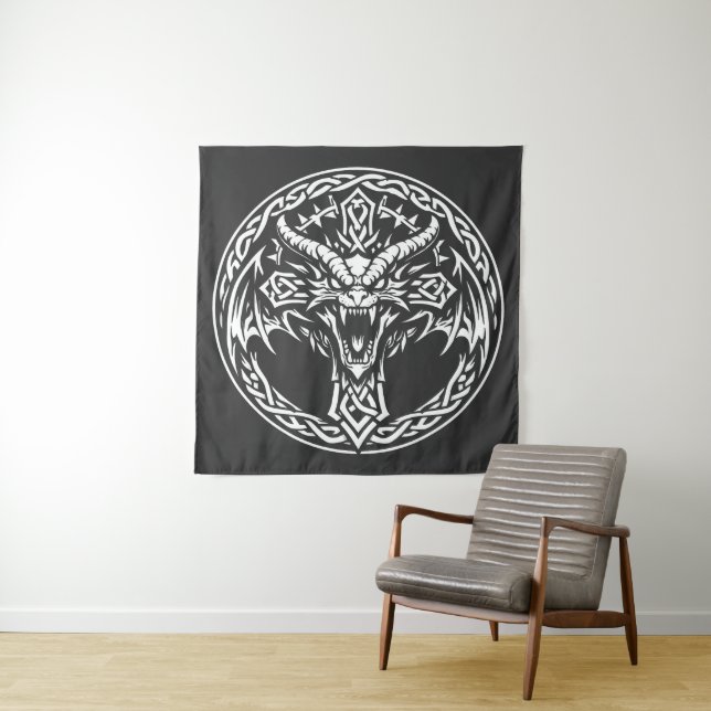 Keltisches Drachen-Emblem von BurnsInHell Wandteppich (Beispiel)