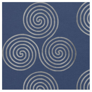 Keltisches dreifaches Spirale eine Linie Silber Stoff