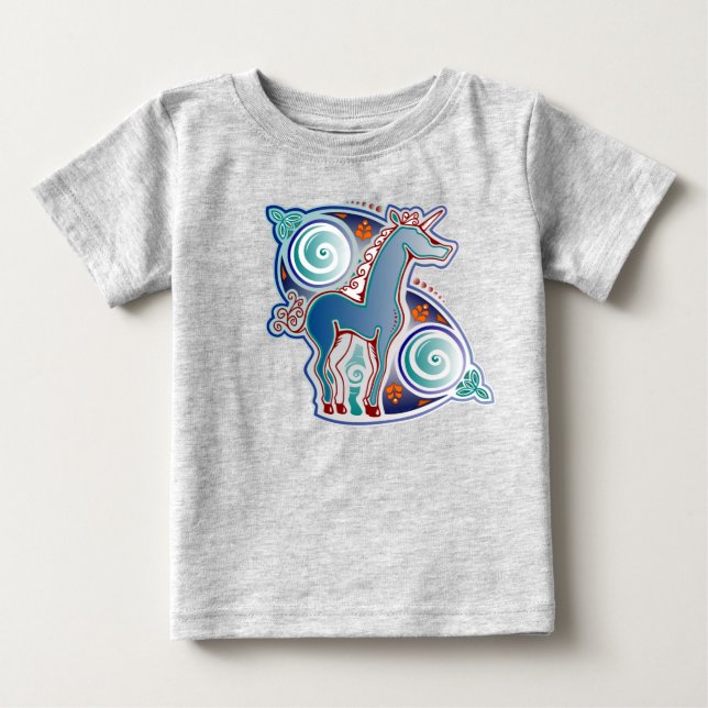 Keltisches Einhorn Baby T-shirt (Vorderseite)