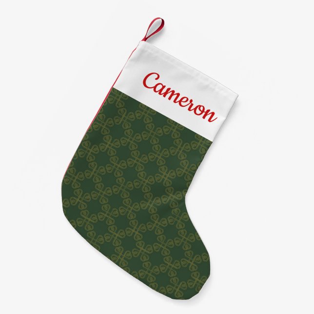 Keltisches Entwurfs-Muster Kleiner Weihnachtsstrumpf (Vorderansicht (hängend))