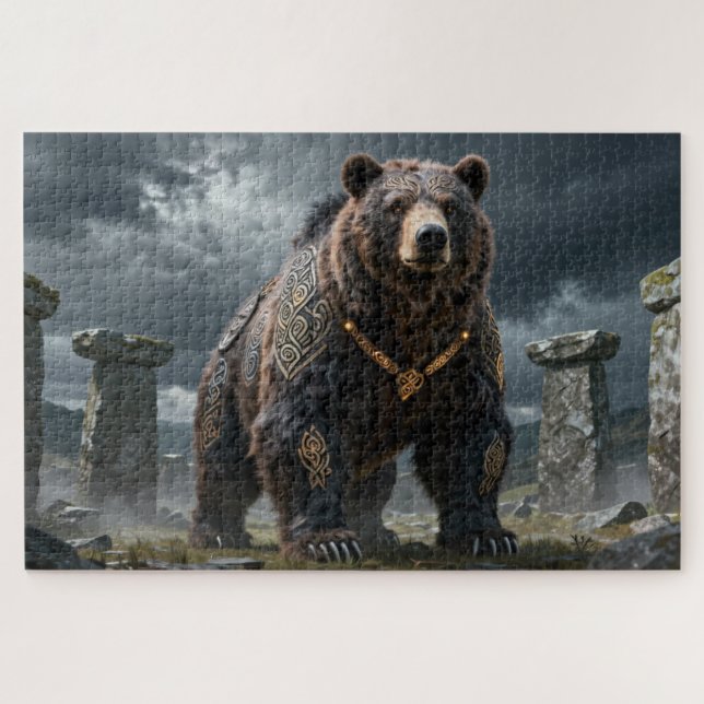 Keltisches Geisttier-Bär-Jigsaw-Puzzle (Horizontal)