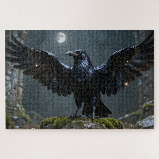Keltisches Geisttier Rabe Puzzle (Horizontal)