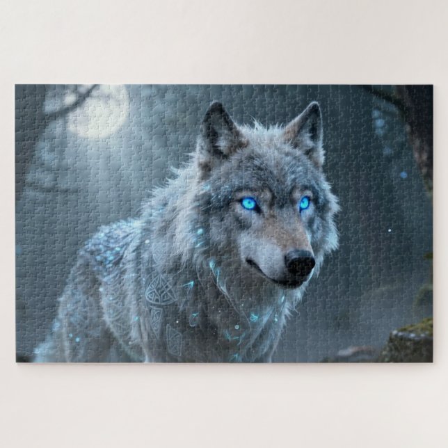Keltisches Geisttier Wolf Puzzle (Horizontal)