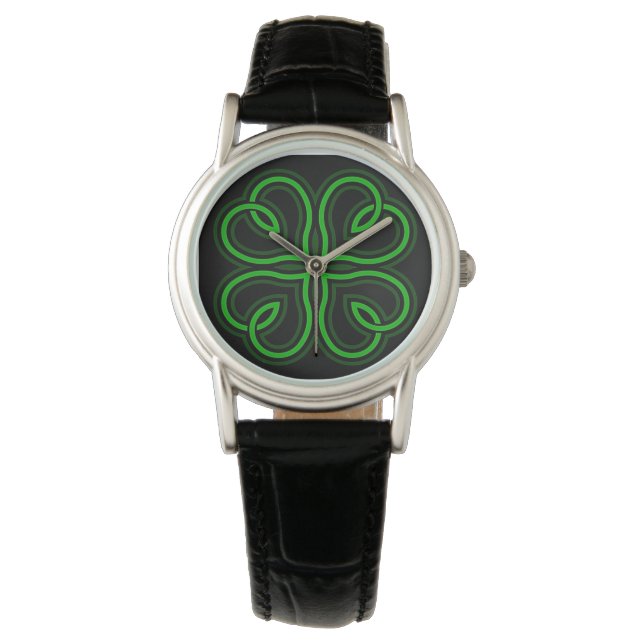 keltisches Kleeblatt Armbanduhr (Vorderseite)