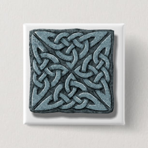 Keltisches Knoten-4-Quadrat-Stein Button