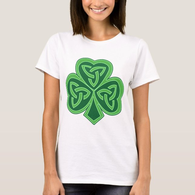 Keltisches Knoten-Kleeblatt T-Shirt (Vorderseite)