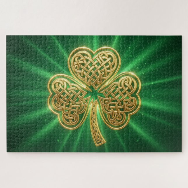 Keltisches Knoten-Shamrock-Puzzle (Horizontal)