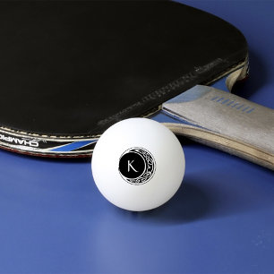 Keltisches Knotenmuster-Mondkreis-Monogramm Schwar Tischtennisball