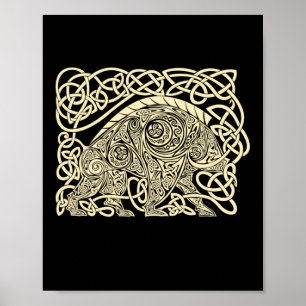 Keltisches Knotenwerk Eber - Altes Stammesymbol Au Poster