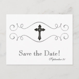 Keltisches Kreuz christlich Save the Date Ankündigungspostkarte