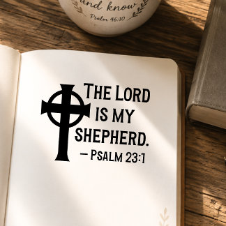 Keltisches Kreuz Der Herr ist mein Hirte Psalm 23: Gummistempel