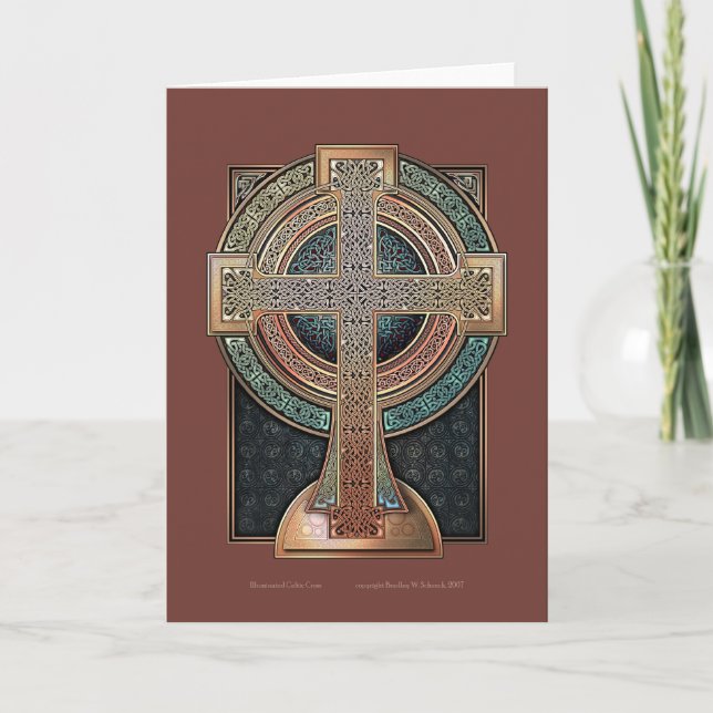 Keltisches Kreuz-Gruß-Karte Karte (Vorderseite)