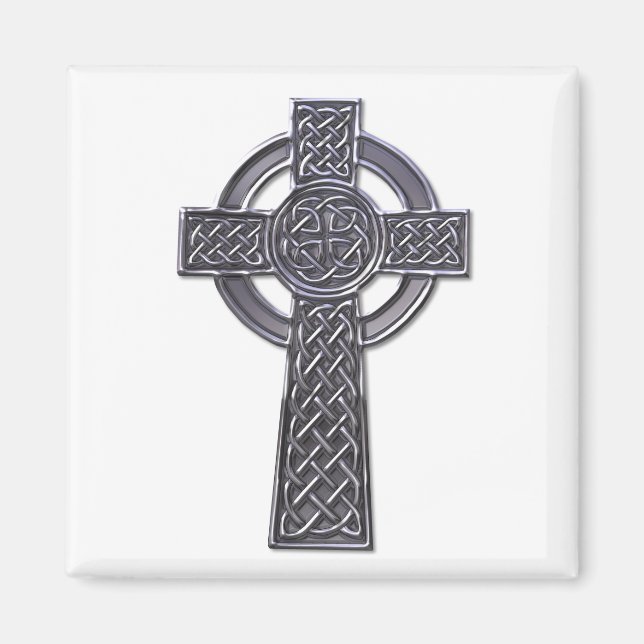 Keltisches Kreuz - Silber Magnet (Vorne)
