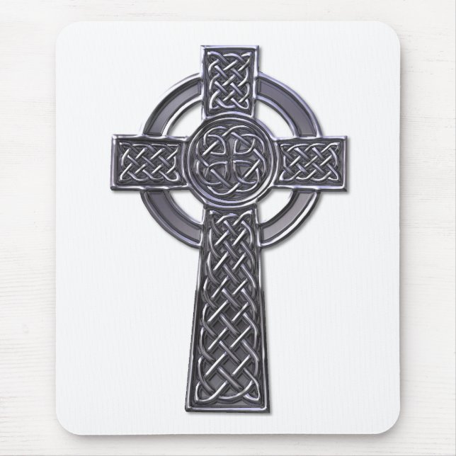 Keltisches Kreuz - Silber Mousepad (Vorne)