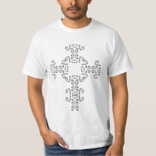 Keltisches Kreuz-Silber-Tätowierungs-Shirt T-Shirt