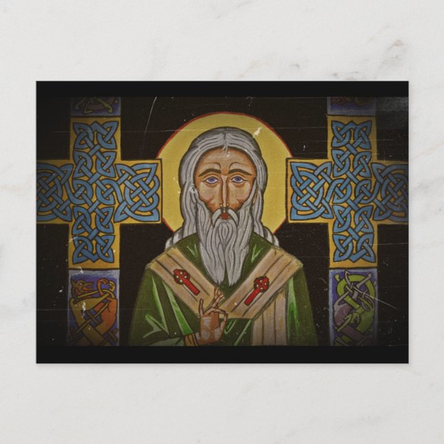 Keltisches Kreuz St. Patrick Postkarte (Vorderseite)