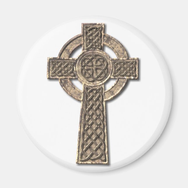 Keltisches Kreuz - Stein Magnet (Vorne)