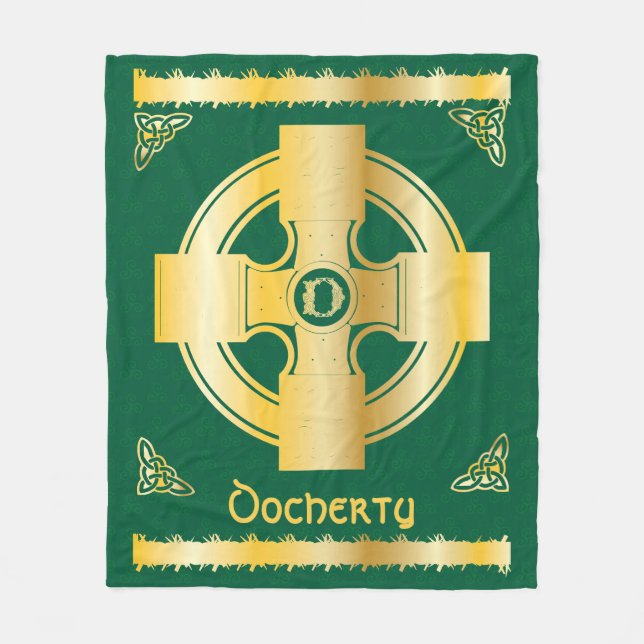 Keltisches Kreuz und Knoten Buchstaben D Monogramm Fleecedecke (Vorderseite)