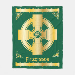 Keltisches Kreuz und Knoten Buchstaben F Monogramm Fleecedecke
