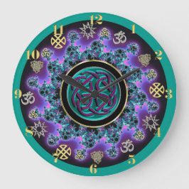Keltisches Mandala mit mystischen Symbolen Große Wanduhr