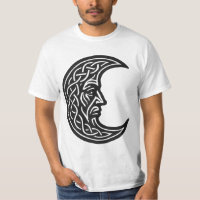 Keltisches Mond-Gesicht-Knotenwerk – Monochromes T
