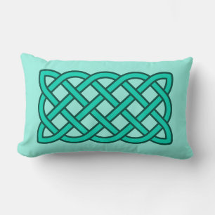 Keltisches Muster, Türkis, Aqua und Aquamarin Lendenkissen