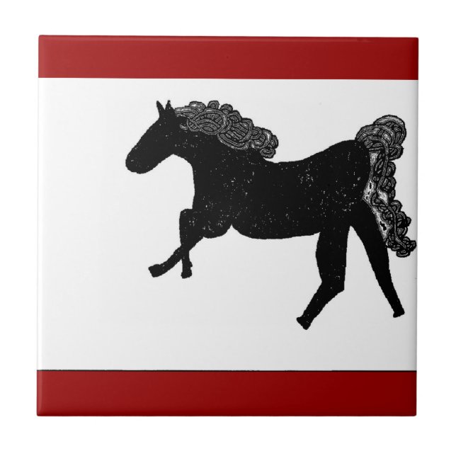 keltisches Pferd 2 Fliese (Vorderseite)