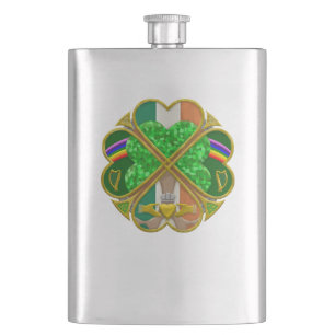 Keltisches Shamrock-Erbesymbol Irisch Inspiriert Flachmann