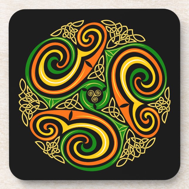 Keltisches Spiralen-Set Untersetzer (Vorderseite)