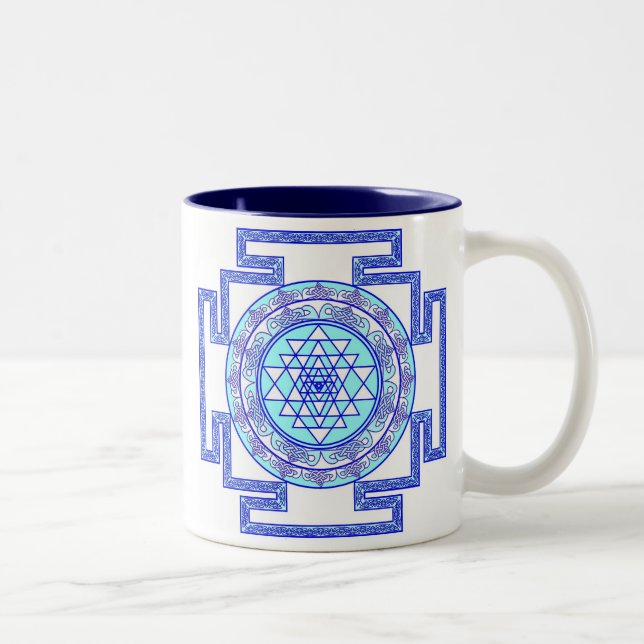 keltisches sri yantra zweifarbige tasse (Rechts)